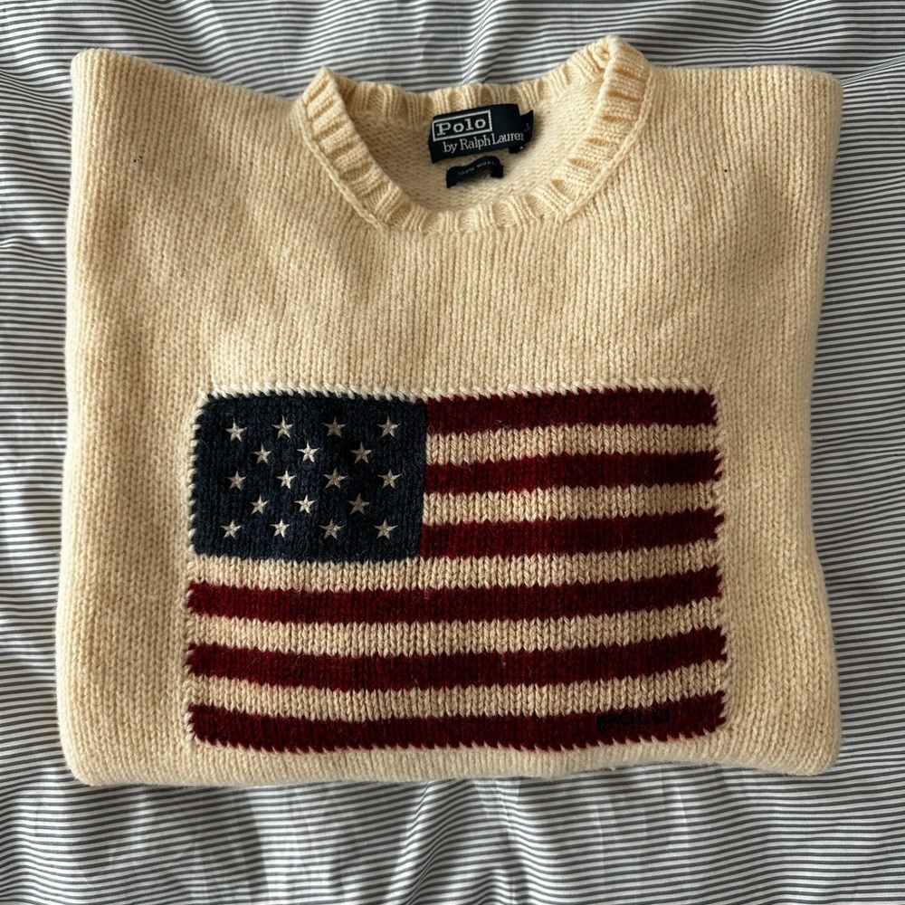 Vintage polo ralph Lauren American flag sweater